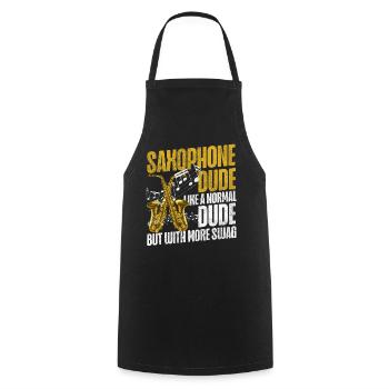 Saxophone Saxophone Dude Like A - Kochschürze - Schwarz - Vorne - AI Model Male 185 dark (185cm)