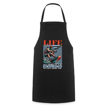 Kiteboarding Life It's More Fun If You Windsurfing - Cooking Apron - black - Front - AI Model Male 185 dark (185cm)