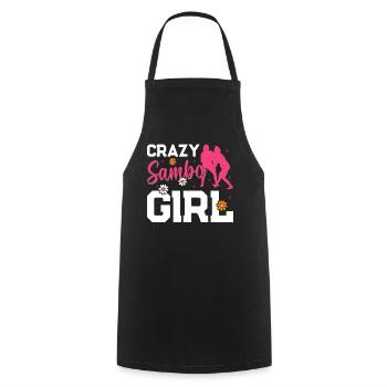 Crazy Sambo Girl - Sambo Lutte Combat Sambo - Tablier de cuisine - noir - Devant - AI Model Male 185 dark (185cm)