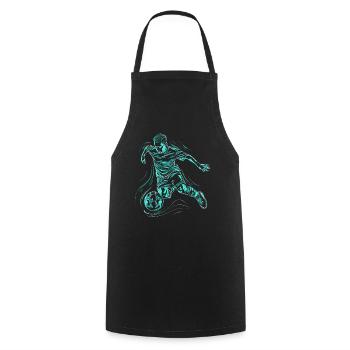 Soccer Boy Drawing - Cooking Apron - black - Front - AI Model Male 185 dark (185cm)