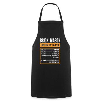 Bricklayer Brickmason Hourly Rate Humor - Cooking Apron - black - Front - AI Model Male 185 dark (185cm)