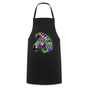 Zebra - Cooking Apron - black - Front - AI Model Male 185 dark (185cm)