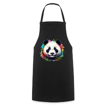 Panda - Kochschürze - Schwarz - Vorne - AI Model Male 185 dark (185cm)