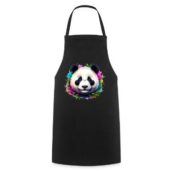 Panda - Kochschürze - Schwarz - Vorne - AI Model Male 185 dark (185cm)