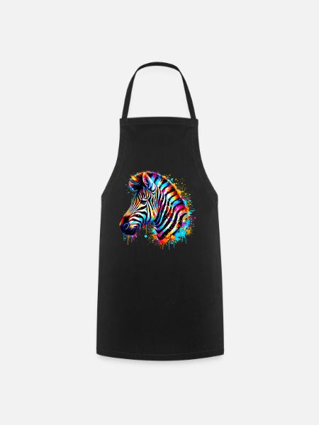 Zebra - Kochschürze - Schwarz
