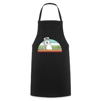 Drollige Katze Cartoon Vintage Katzenliebhaber - Kochschürze - Schwarz - Vorne - AI Model Male 185 dark (185cm)