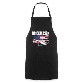 Bricklayer Bricklayer American Pride - Cooking Apron - black - Front - AI Model Male 185 dark (185cm)