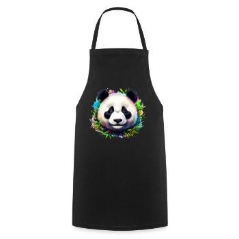 Panda - Kochschürze - Schwarz - Vorne - AI Model Male 185 dark (185cm)