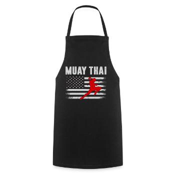 Muay Thai USA Boxe thaïlandaise Art de huit membres Muay - Tablier de cuisine - noir - Devant - AI Model Male 185 dark (185cm)