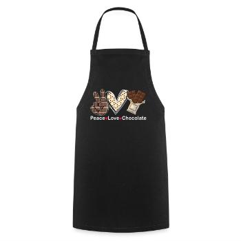 Peace Love Chocolat Choco Bonbons Confiserie - Tablier de cuisine - noir - Devant - AI Model Male 185 dark (185cm)