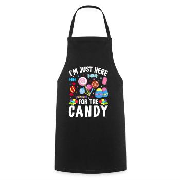 I'm Just Here for The Candy Funny Sweet Tooth - Cooking Apron - black - Front - AI Model Male 185 dark (185cm)