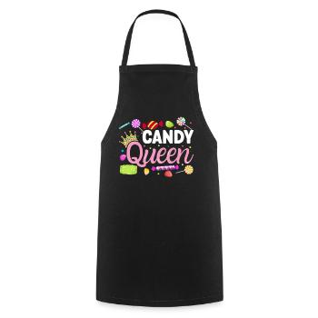 Candy Queen Confectionery Funny Sweet Tooth Candy - Cooking Apron - black - Front - AI Model Male 185 dark (185cm)