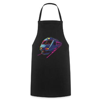 Train Retro - Cooking Apron - black - Front - AI Model Male 185 dark (185cm)