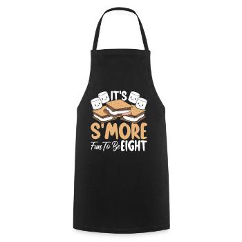 Smore Anniversaire Drôle 8e anniversaire Guimauve - Tablier de cuisine - noir - Devant - AI Model Male 185 dark (185cm)