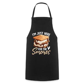 Ich bin nur hier, um die Smores Marshmallow Lustig zu machen - Kochschürze - Schwarz - Vorne - AI Model Male 185 dark (185cm)