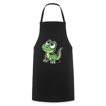 T-Rex Baby Babydino süßer Blick Geschenk - Kochschürze - Schwarz - Vorne - AI Model Male 185 dark (185cm)