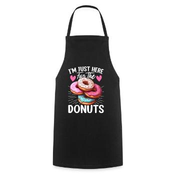 Ich bin nur hier für die Donuts Sprinkle Funny Donut - Kochschürze - Schwarz - Vorne - AI Model Male 185 dark (185cm)
