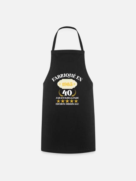 Fabriqué en 1985 – 40 Ans d'Excellence - Tablier de cuisine - noir
