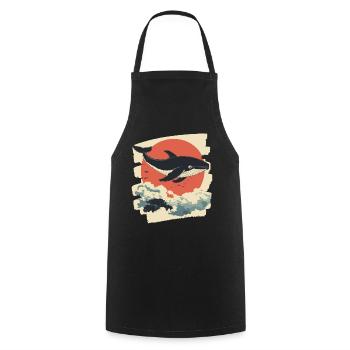 Baleine Rétro - Tablier de cuisine - noir - Devant - AI Model Male 185 dark (185cm)