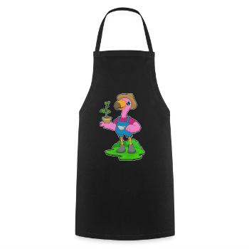 Flamingo Farmer Seedling Farm - Cooking Apron - black - Front - AI Model Male 185 dark (185cm)