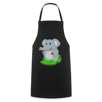Elefant Dart Dartpfeil - Kochschürze - Schwarz - Vorne - AI Model Male 185 dark (185cm)