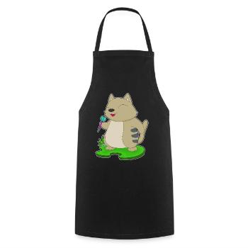 Katze Dart Dartpfeil - Kochschürze - Schwarz - Vorne - AI Model Male 185 dark (185cm)