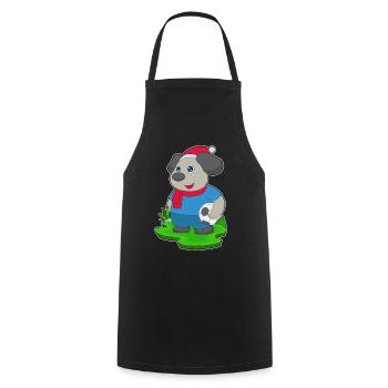 Hund Weihnachten Fußball - Kochschürze - Schwarz - Vorne - AI Model Male 185 dark (185cm)