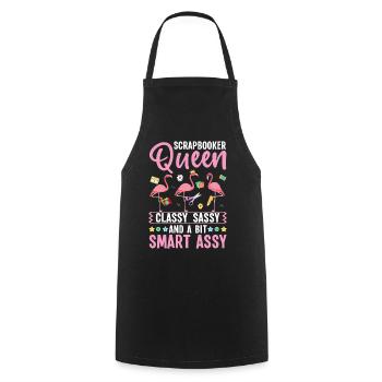 Scrapbooker Queen Funny Crafting Hobbyist - Cooking Apron - black - Front - AI Model Male 185 dark (185cm)