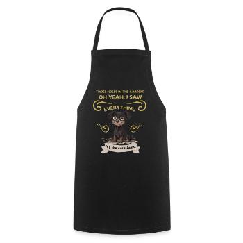 Mud-Splashed Pup: Cat's Fault - Cooking Apron - black - Front - AI Model Male 185 dark (185cm)