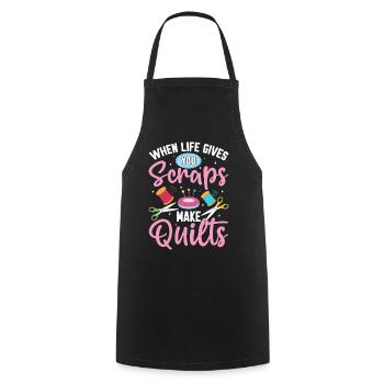 Quand la vie vous donne des restes, faites des courtepointes drôles - Tablier de cuisine - noir - Devant - AI Model Male 185 dark (185cm)
