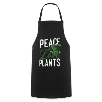 Amoureux des plantes Jardinière Fille Paix - Tablier de cuisine - noir - Devant - AI Model Male 185 dark (185cm)