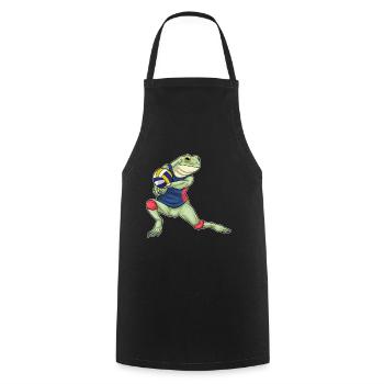 Frog Volleyball Player Volleyball - Cooking Apron - black - Front - AI Model Male 185 dark (185cm)