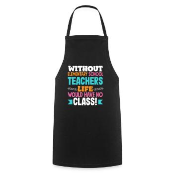 Instituteur sans enseignant Vie sans classe - Tablier de cuisine - noir - Devant - AI Model Male 185 dark (185cm)