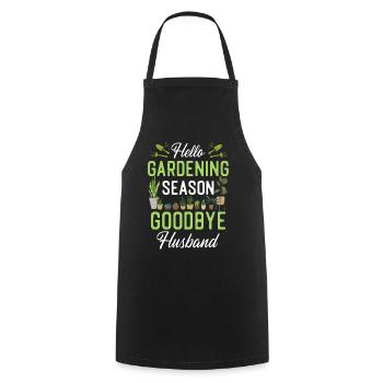 Amoureux des plantes Jardinage Mari Femme - Tablier de cuisine - noir - Devant - AI Model Male 185 dark (185cm)