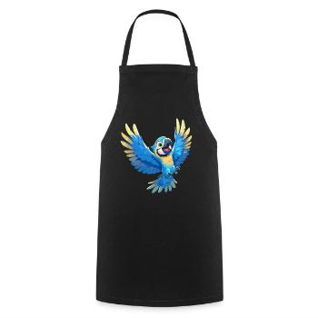 Macaw's Era - Cooking Apron - black - Front - AI Model Male 185 dark (185cm)