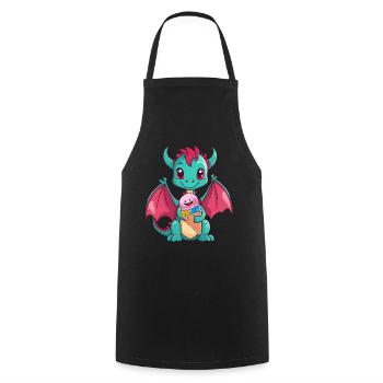 Enfant Enfants Bébé Dragon Dragon Glace d’été - Tablier de cuisine - noir - Devant - AI Model Male 185 dark (185cm)