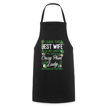 Amoureux des plantes Jardinage Femme Mari - Tablier de cuisine - noir - Devant - AI Model Male 185 dark (185cm)