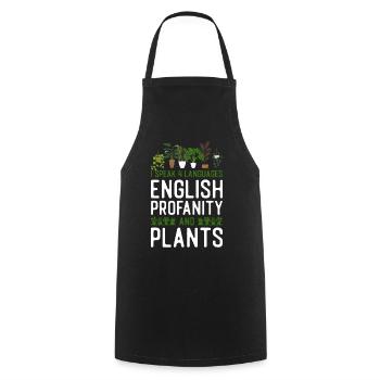 Amateur de plantes Jardinage Je parle 4 - Tablier de cuisine - noir - Devant - AI Model Male 185 dark (185cm)