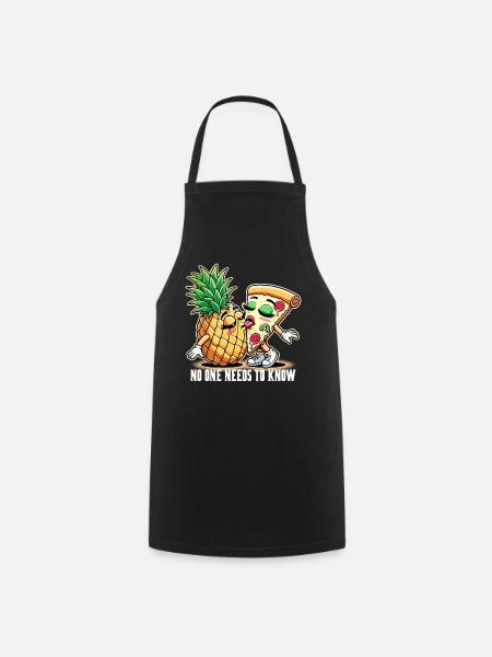 Pizza Hawaii Zungenkuss Liebe witzig Geschenk - Kochschürze - Schwarz