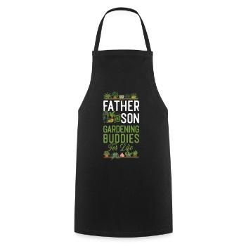 Amoureux des plantes jardinage papa fils - Tablier de cuisine - noir - Devant - AI Model Male 185 dark (185cm)