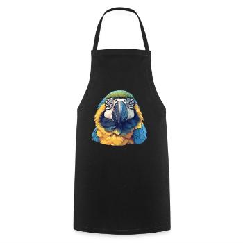 Macaw's Era - Cooking Apron - black - Front - AI Model Male 185 dark (185cm)