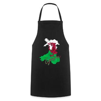 Flag of Wales, Welsh pride - Cooking Apron - black - Front - AI Model Male 185 dark (185cm)