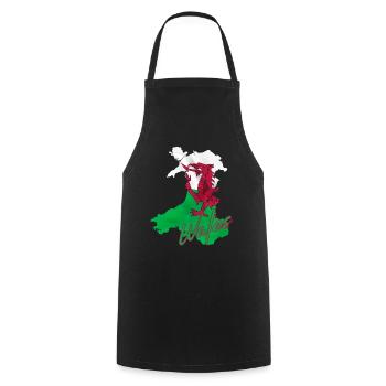 Flag of Wales, Welsh pride - Cooking Apron - black - Front - AI Model Male 185 dark (185cm)