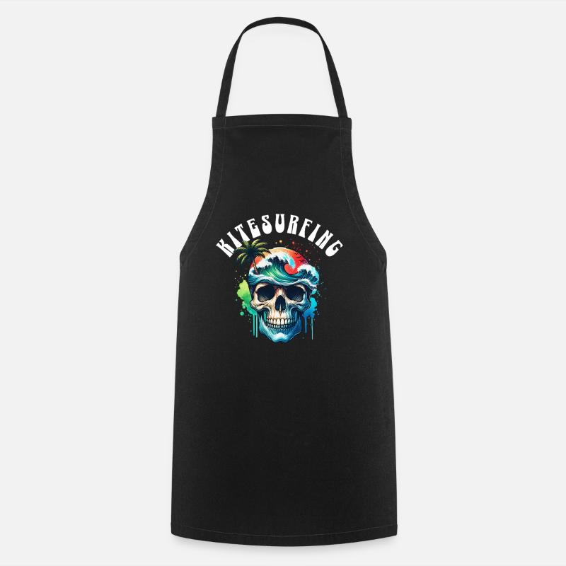 Kitesurf Kitesurfer Kiteboard - Tablier de cuisine - noir