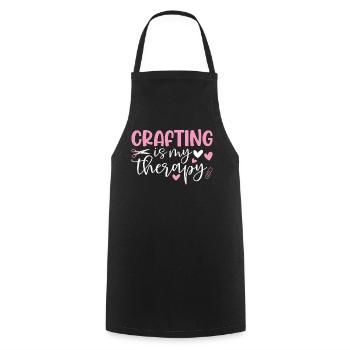L’artisanat est ma thérapie Artisanat drôle Crochet - Tablier de cuisine - noir - Devant - AI Model Male 185 dark (185cm)