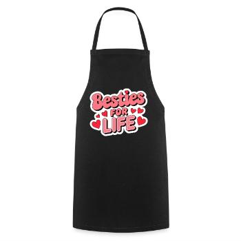 besties for life Galentine's Day 2026 - Cooking Apron - black - Front - AI Model Male 185 dark (185cm)