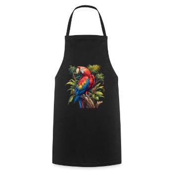 Macaw's Era - Cooking Apron - black - Front - AI Model Male 185 dark (185cm)