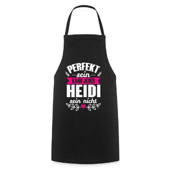 Heidi - Perfekt Sein Kann Jeder Heidi Sein Nicht - Kochschürze - Schwarz - Vorne - AI Model Male 185 dark (185cm)