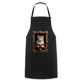 Chat médiéval dans cadre photo Art Crown - Tablier de cuisine - noir - Devant - AI Model Male 185 dark (185cm)