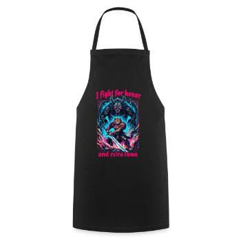 Medieval Cat Tuna Artwork Honor Honor - Cooking Apron - black - Front - AI Model Male 185 dark (185cm)